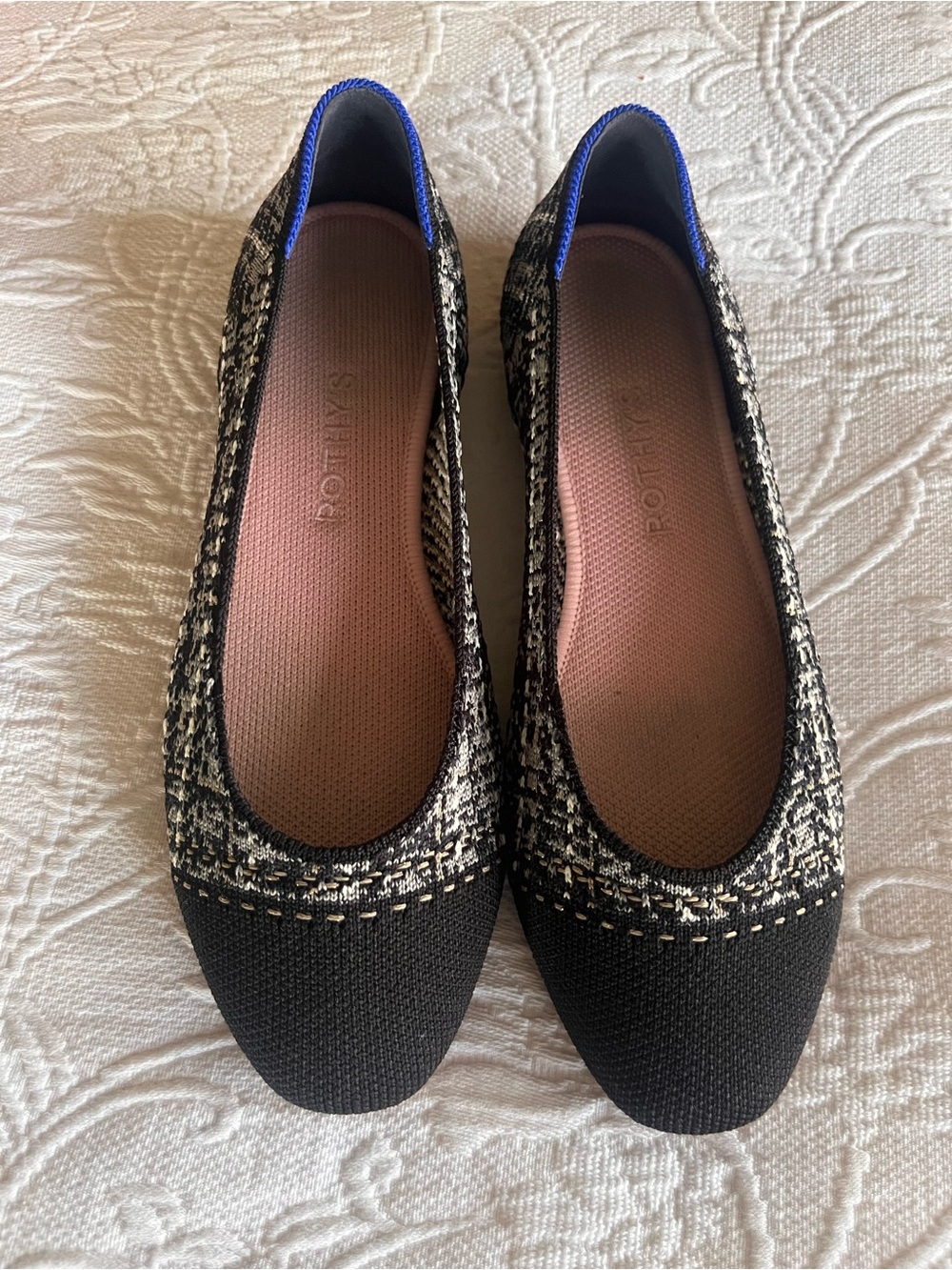 Rothy's Tweed Knit Ballet Flat “squares” size 8